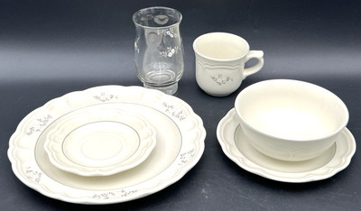 PFALTZGRAFF HEIRLOOM 6PC PLACE SETTING PLATES, BOWL, CUP & SAUCER, TUMBLER