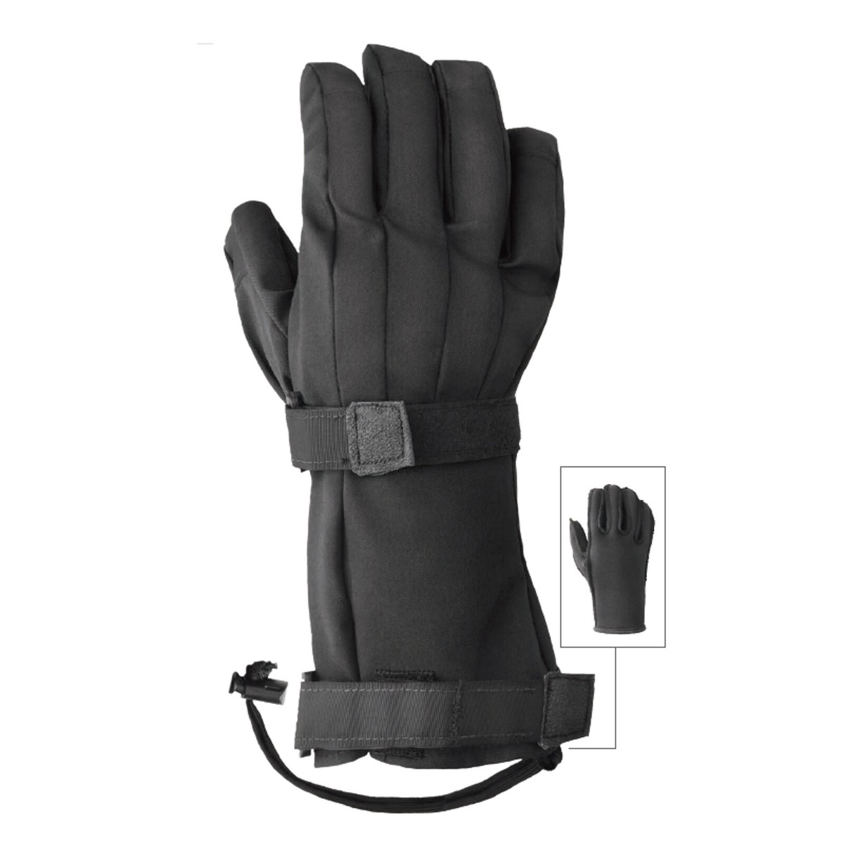 Ansel Hawkeye Military Extreme Cold Gloves w/ Liner Black, Sizes S