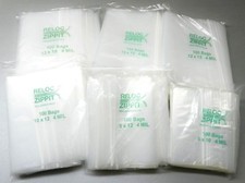 4mil Zip Seal Bags 6 Sizes Assortment 100 13x18 13x15 12x15 10x12 9x12 8x10