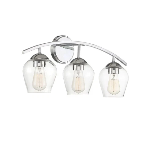 Meridian M80032CH Chrome 3 light Bathroom Vanity Light - Picture 3 of 5