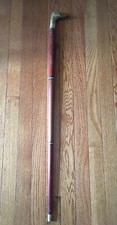 Vintage 70s Brass Duck Head Shape Handle Wooden Walking Stick Cane Detachable