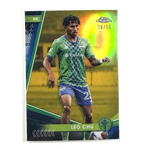 Leo Chu /50 2024 Topps Chrome MLS Gold Refractor SSP Sounders FC