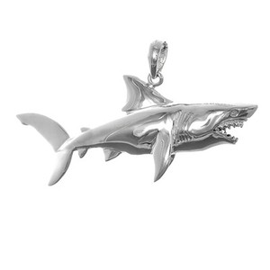 silver shark pendant