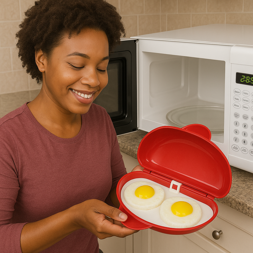 BPA-Free Microwave Egg Cooker for Scrambled Eggs, Omelets & Sandwiches