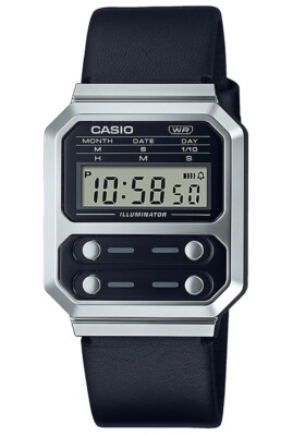 Casio Black Unisexs Digital Watch Casio Collection Vintage A100WEL-1AEF