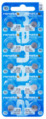10 x RENATA Uhrenbatterie 315 für Armbanduhr Knopfzelle SR 716 V315 SR716SW