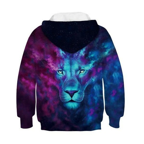 Kids Boys Hoodies 3D Wolf/Lion Sweatshirt Hooded Tops Pullover 5-14 Years AU - Picture 7 of 23