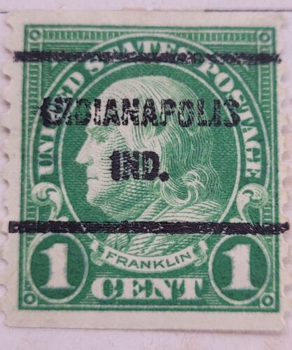 RZADKI 1 cent limonkowy zielony znaczek pocztowy Ben Franklin  - Zdjęcie 1 z 12