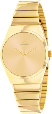 JAMES & SON Damen 40mm Gold Quarz Uhr Edelstahlband JAS10104-102