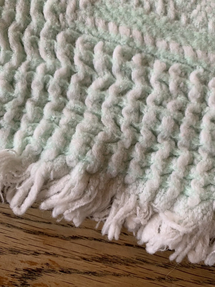 Vintage Mint Green Knit Baby Blanket Lovey Teddy Bears Letters *read - Изображение 3 из 4