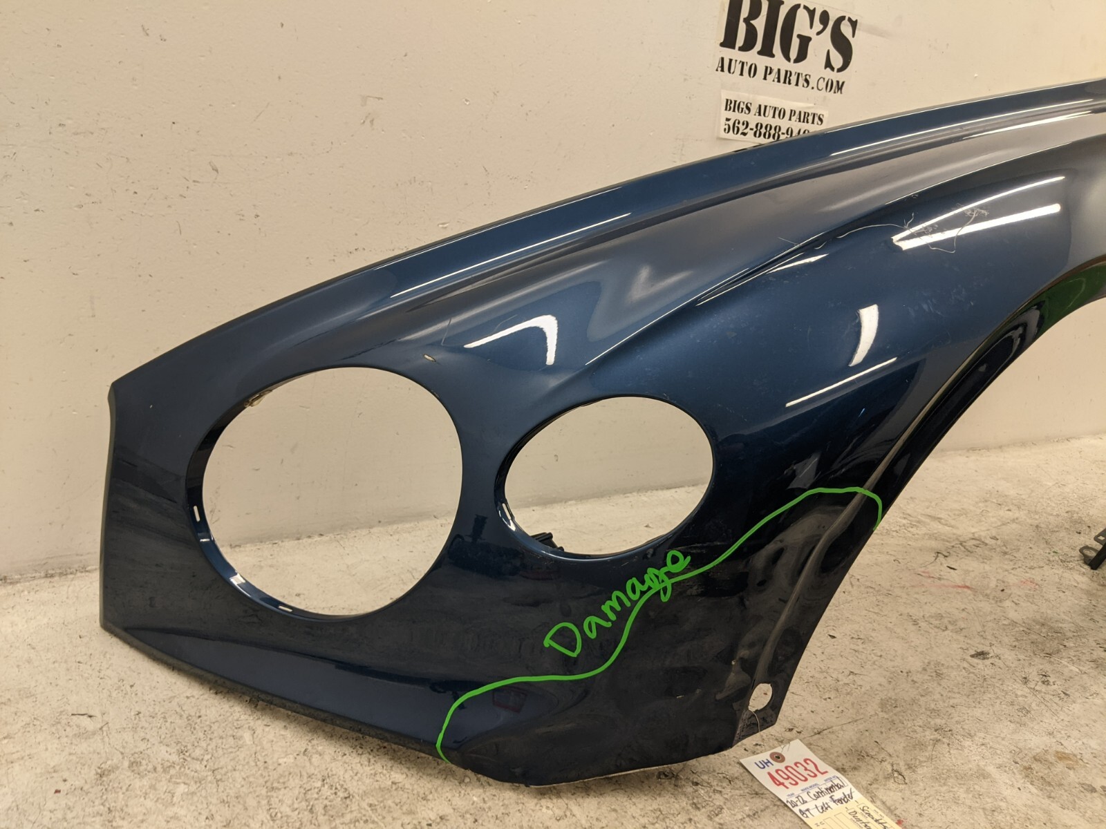 2020-2023 Bentley Continental GT Front Left Driver Side Fender Panel OEM #49032