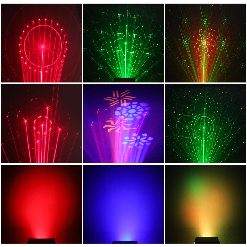 Laser Projector Stage Light DMX LED RGB DJ Disco KTV Show Xmas Party Lighting US - Image 4 of 4