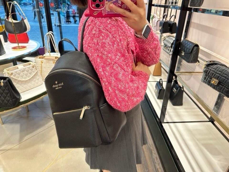 NWT Kate Spade New York Leila Dome Backpack Black Soft Leather