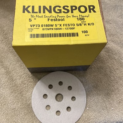 8 Hole 180 Grit Festool Sanding Discs  NIB 100 Discs