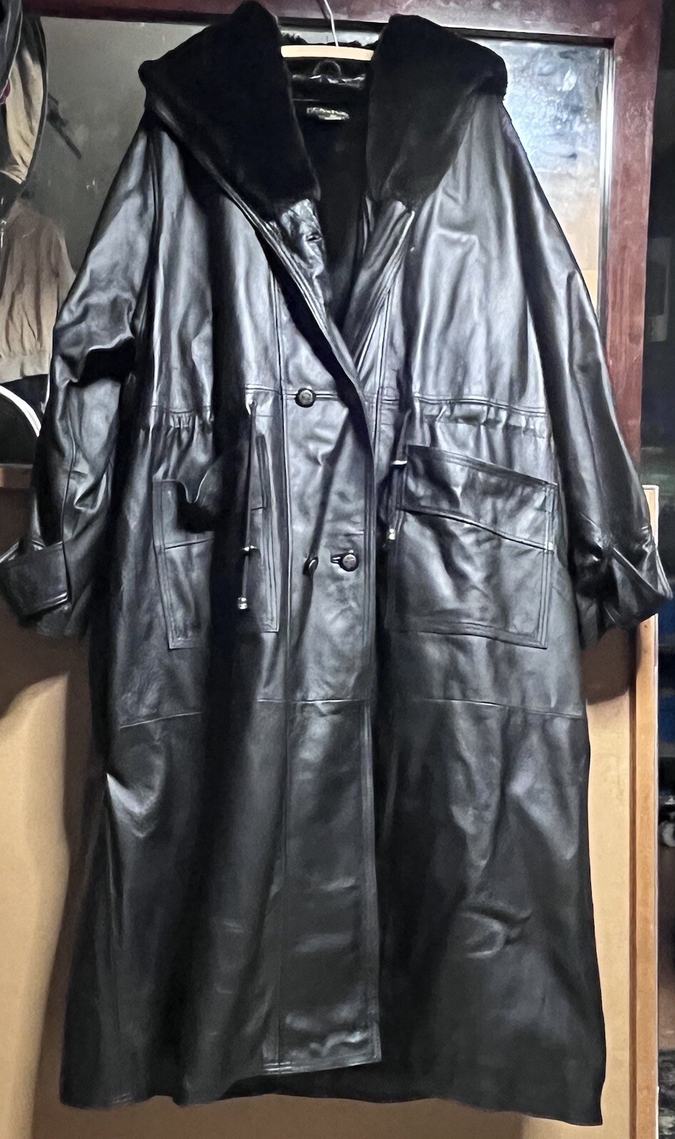 Vintage Komitor Hooded Women Full Length Leather Coat eBay