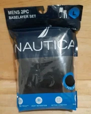 1PK: NAUTICA BASELAYER SET Adult L BLAC DriFusion Tech Light/Stretch Breathable 