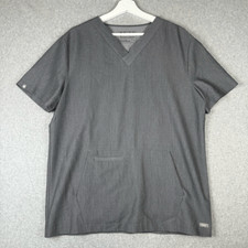Figs Casma scrub top womens M graphite three pocket healthcare nursing