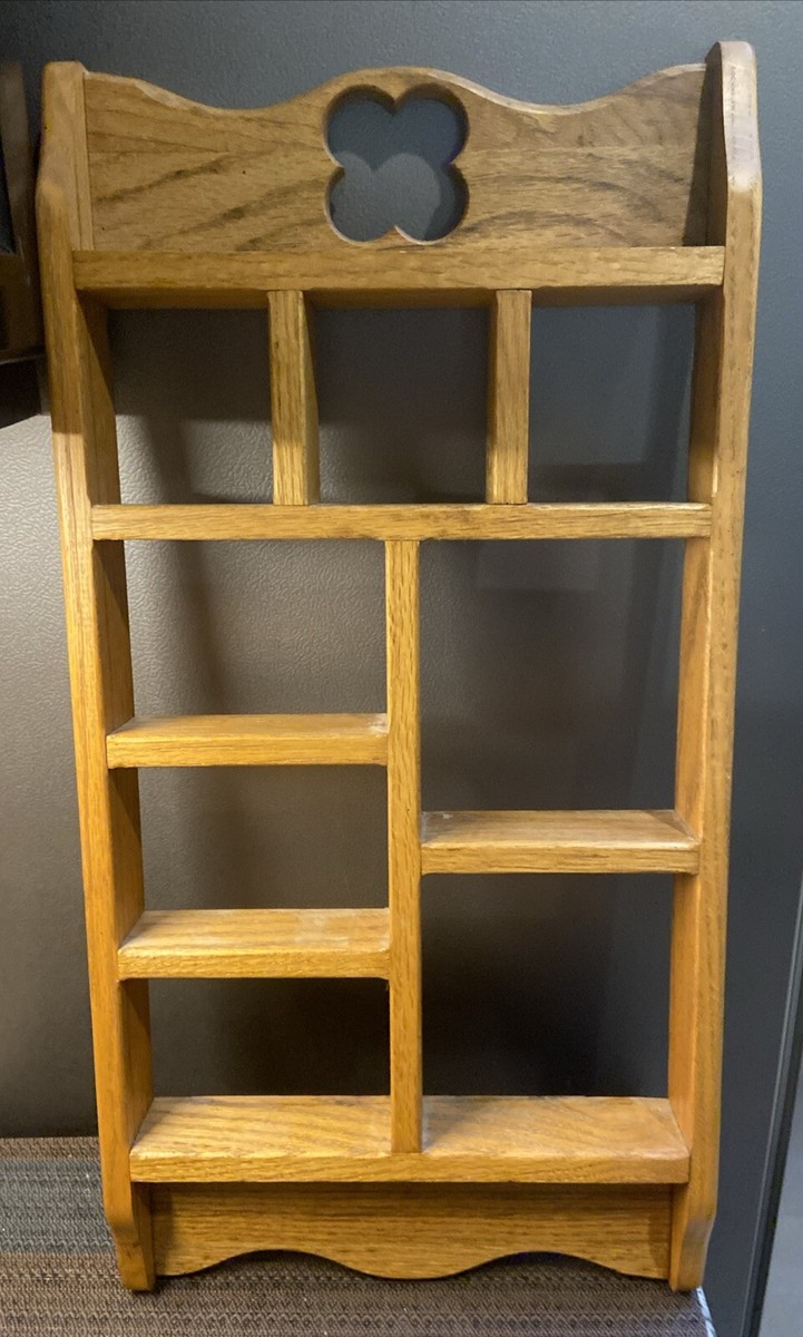 K*♡様 Pottery Barn vintage wood rack Vintage Wooden Knick Knack Shelf. 25” X 12 5/8” 9 Shelves | eBay