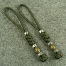 2pk 550 Paracord " Patterned bead " Knife Lanyard Tassel Bead Beads GH188