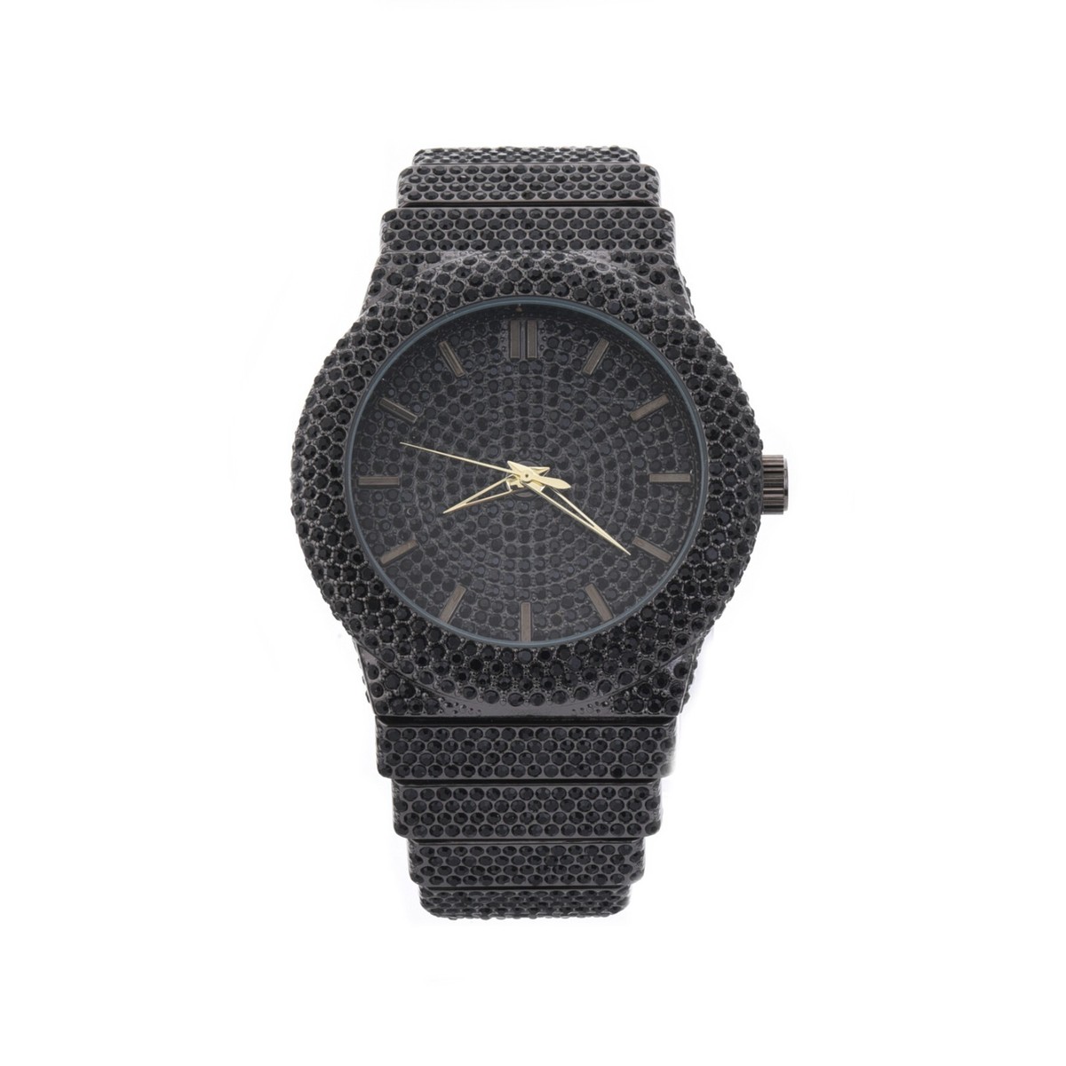 Men's Iced Out Bling Analog Watch Heavy Metal Link Band Hip