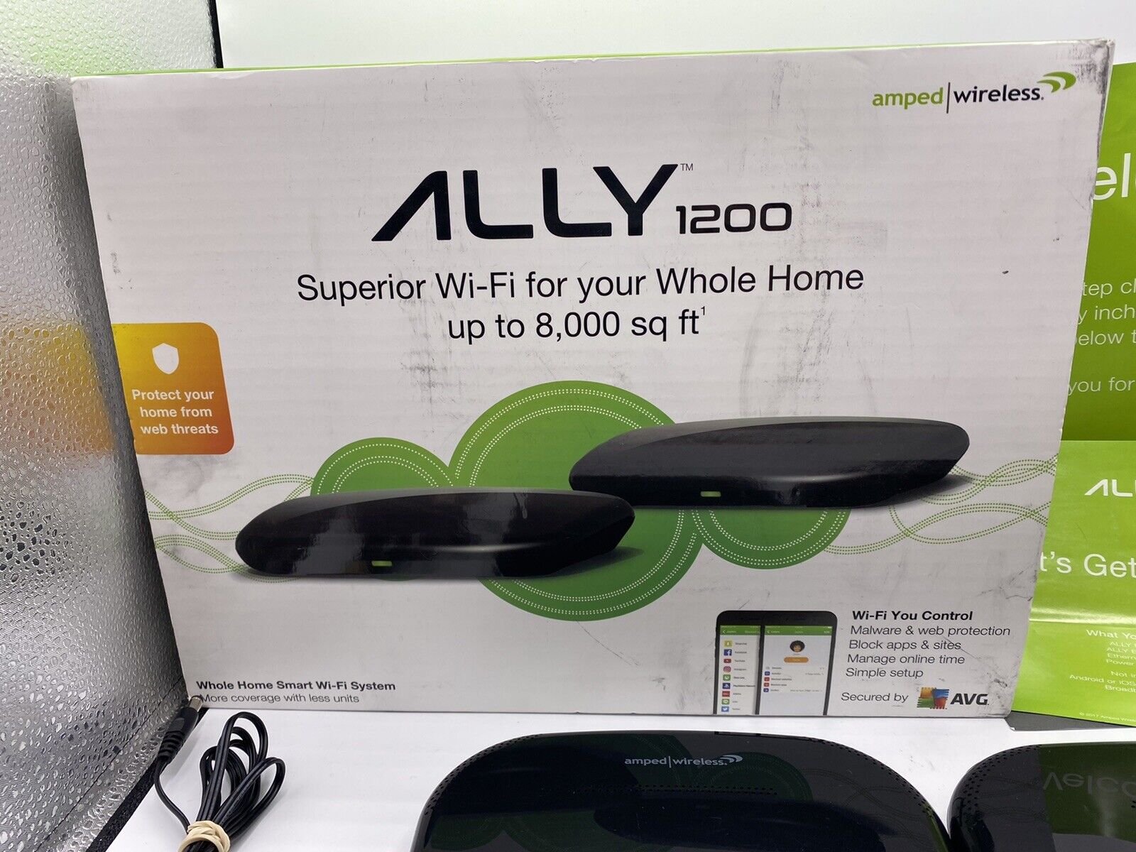 Amped Wireless Ally 1200 Whole Home Smart Wi-Fi System ALLY12B  Used & Working