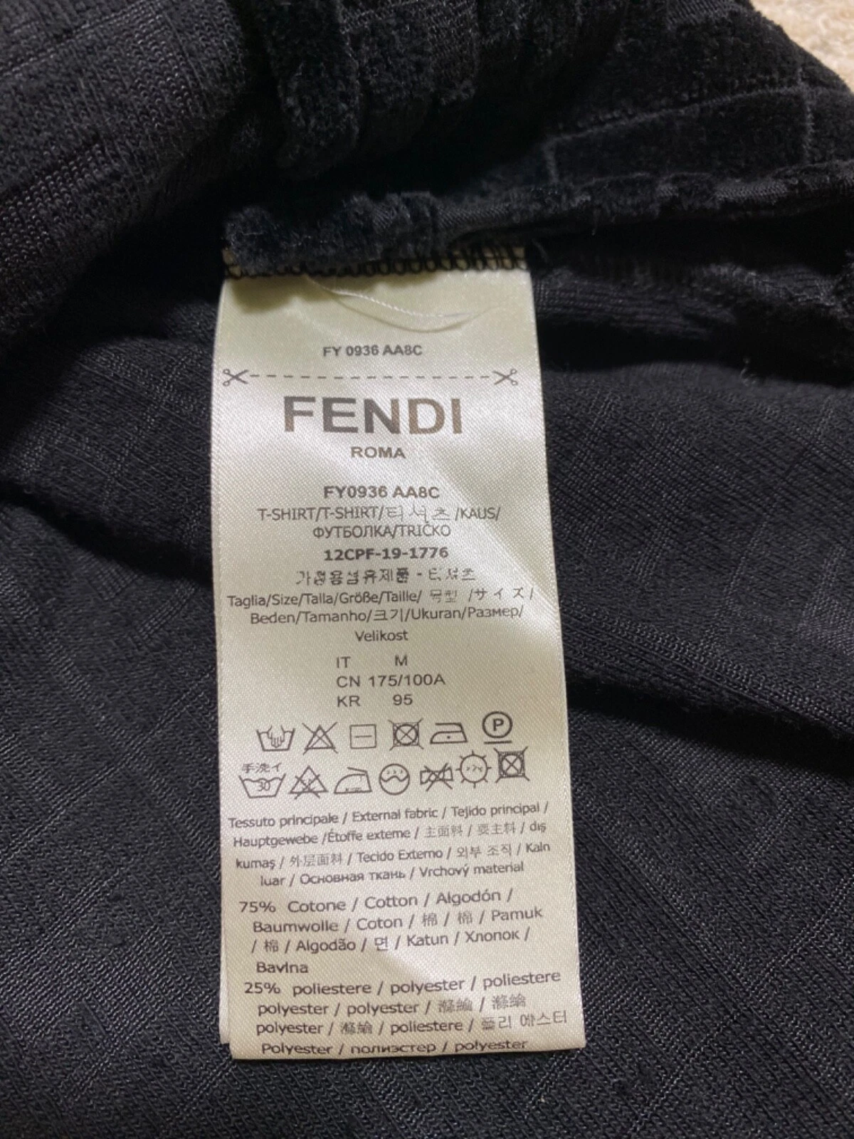 Fendi Felpa con Cappuccio Pullover FF Monogram Nero Made in Italy M Donna Uomo