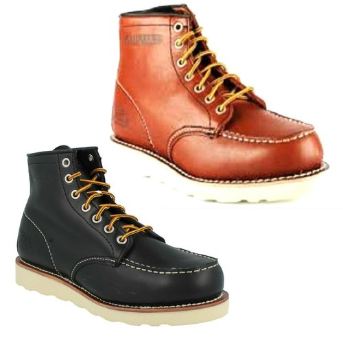 CATERPILLAR Hillside Uomo con Lacci Nero Pelle Casual Scarpe Invernali  Stivali | eBay