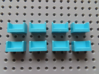Lego 8 x Panel Sitzbank Bank 23969  1x2x1 seitl. Rand medium azur