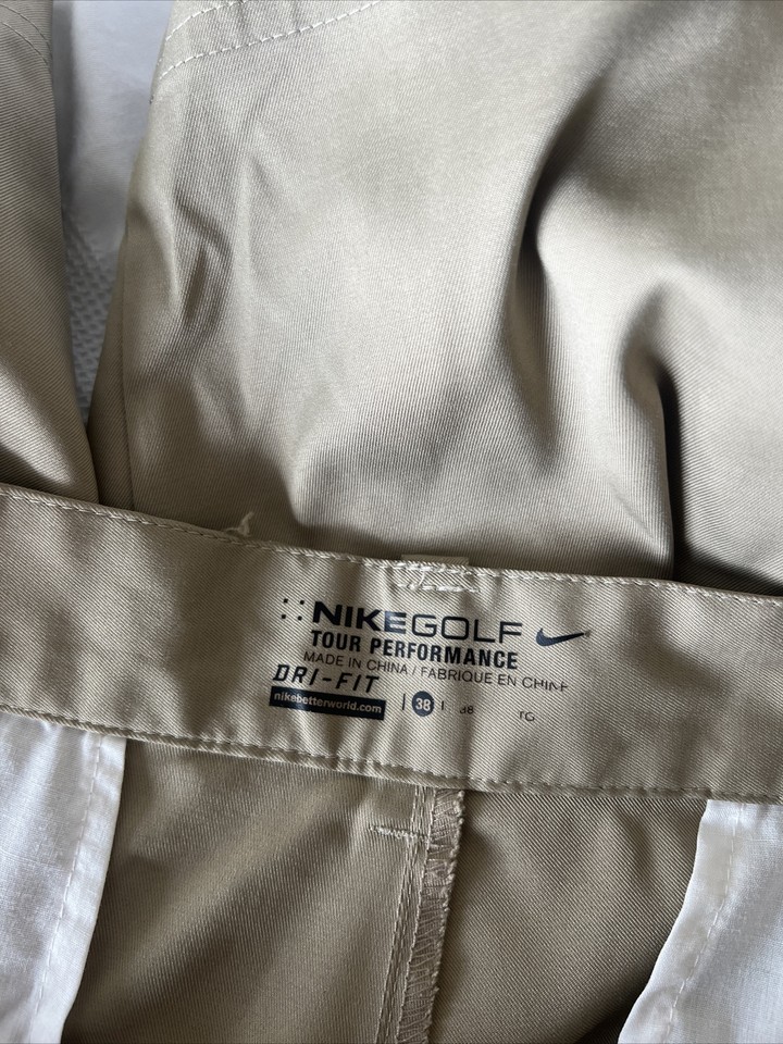 Nike Golf Tour Performance DriFit Men's Shorts Size 38 Khaki 10.5 Inch