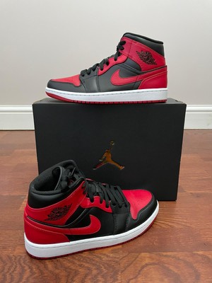 Nike Air Jordan 1 Mid Banned Bred, Red/Black Size UK 8.5 (US 9.5) Authentic NEW | eBay
