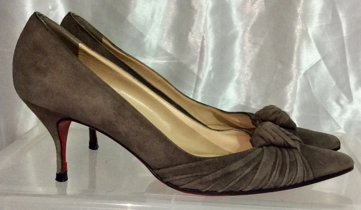 analysere Fordeling Bot Christian Louboutin Grey Suede Leather Heels Shoes Women&#039;s 38.5 | eBay