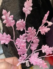 vintage millinery fern leaves pink 1 spray made in Japan