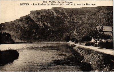 Old postcard Revin - Les Roches de Mensch view of the dam (113130)