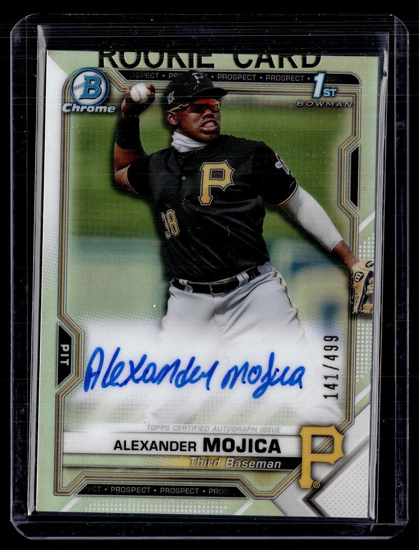 2021 BOWMAN CHROME REFRACTOR /499 1ST PROSPECT AUTO ALEXANDER MOJICA PIRATES