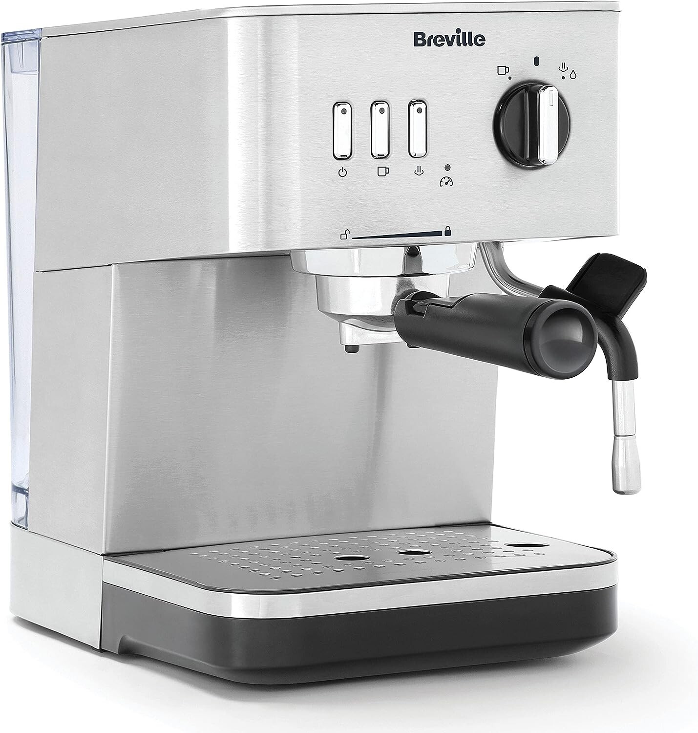 Breville Bijou Espresso Machine Coffee w/ Steam Pump 15 Bar Silver