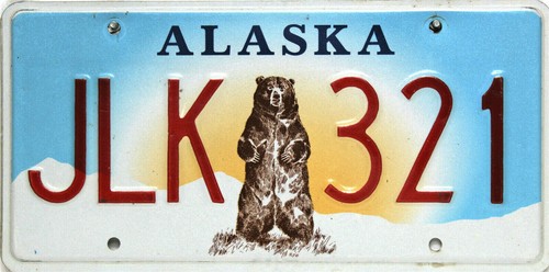 Alaska Bear Last Frontier / Standing Bear License Plate targa USA - Foto 2 di 26