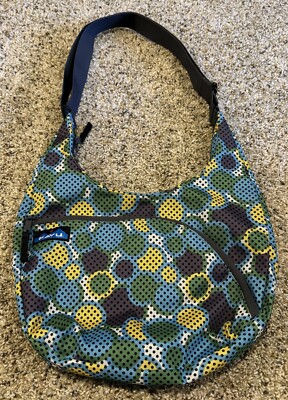 NWOT Kavu Rope Sling Bag Blue Yellow Geometric Print Rope  display picture 1