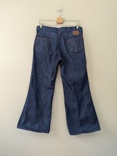 Vintage 70s Tuffskins Bell Bottom Jeans Girls Size 16 1/2 Flare Western