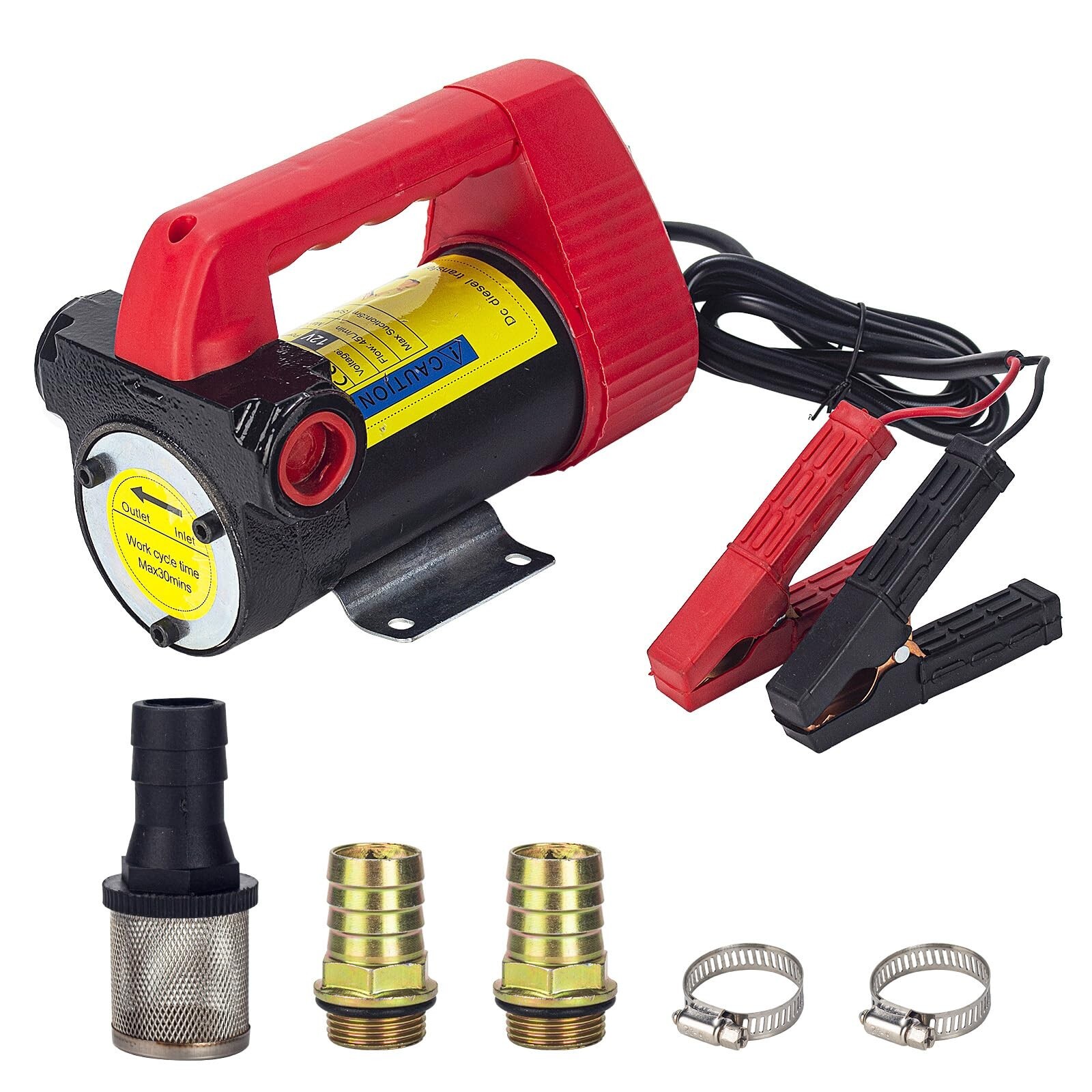 Pompe de vidange électrique 12V à haut débit 45L/min pour transfert huile et diesel