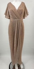 Betsey Adam Dress Long Metallic Blush Pink Sz 4 NEW NWOT N164