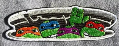 TMNT figure patch embroidered sew iron NINJA TURTLES action sewer movie vhs