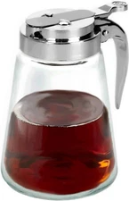 Glass Bottle Syrup Pitcher Honey Maple Syrup Dispenser Retracting Spout 12 Oz