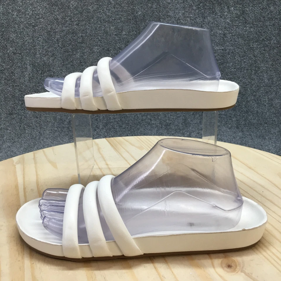 Sandalias Old Navy para mujer 9 sin cordones blancas punta abierta cómodas informales planas Foto 2 de 4