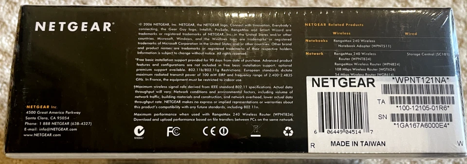 Netgear Rangemax 240 Wireless USB 2.0 Adapter WPNT121 - New, Sealed - Image 2 of 4