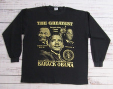 Barack Obama Malcolm X Martin Luther King Jr Dream Black Waffle Knit Shirt 2XL