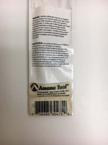 Amana 304075 Carbide Tipped Brad Point Boring Bit L/H 7.5mm D x 70mm Long x 10mm - Picture 6 of 7
