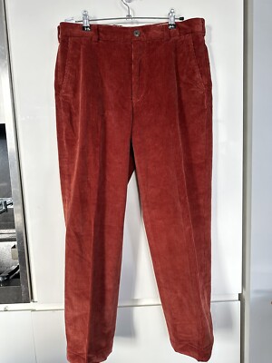 Brooks Brothers Pumpkin Color Corduroy Pants W 34 L 38.5 Inseam 27
