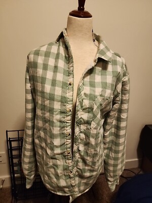 Nomad Plaid Sherpa Lined Button Long Sleeve Sz M US