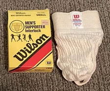 NOS ~Wilson Athletic Supporter Interlock White E1010  Vintage Jock Strap~ SMALL