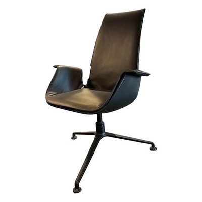 Walter Knoll Schalensessel FK Leder Congress Dark Bronze Schwarz 3 Fuß